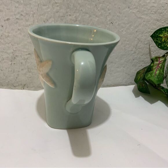 Shell Embossed 3D Starfish Coffee Mug Tea Cup Home Studio Shoreline Collection - Picture 4 of 8